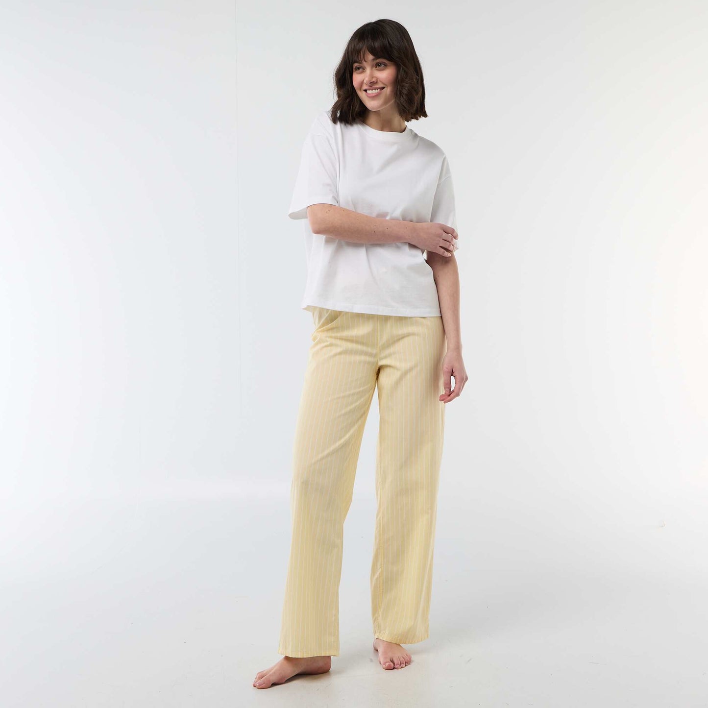 Pantalon de pyjama en popeline JAUNE