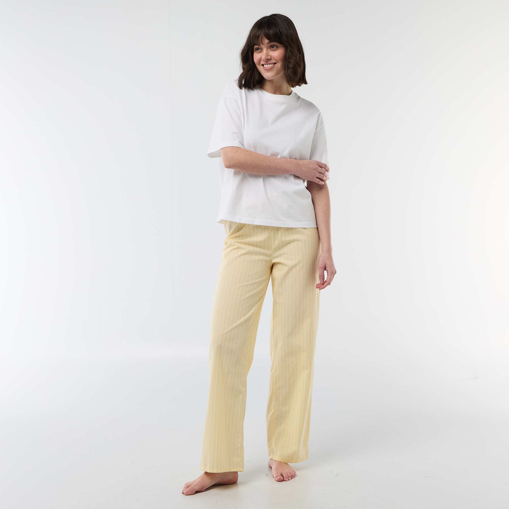 Pantalon de pyjama en popeline JAUNE