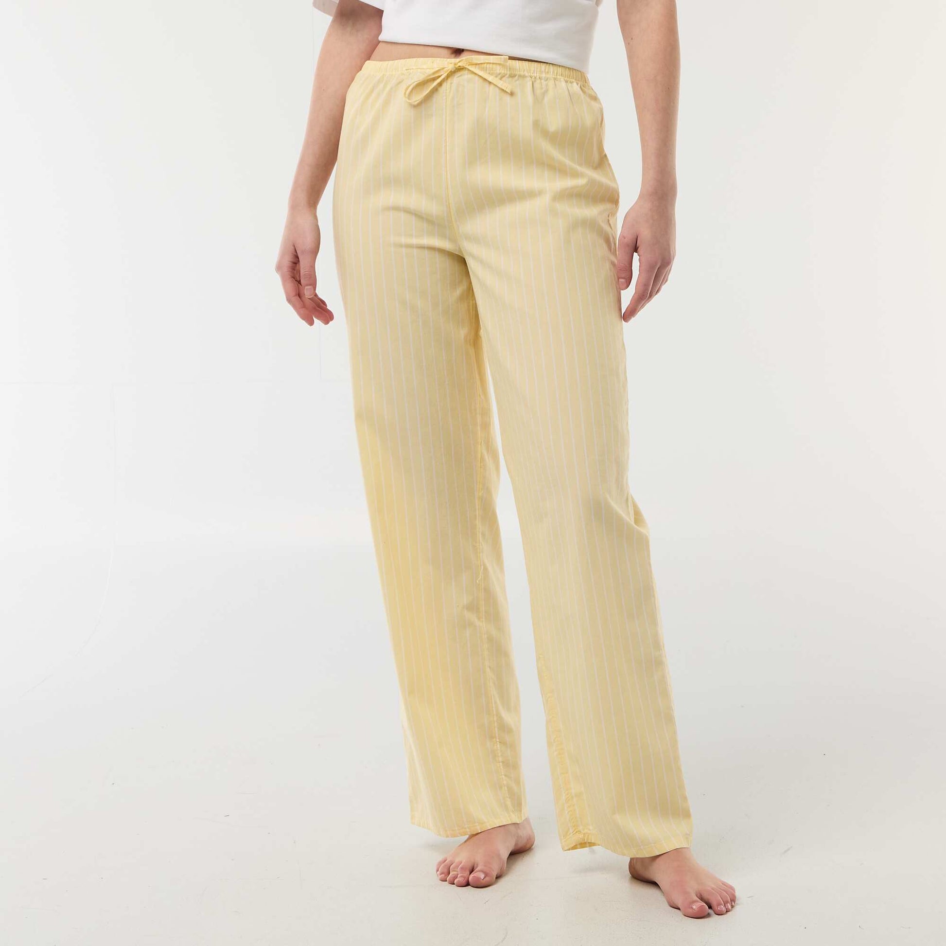 Pantalon de pyjama en popeline JAUNE
