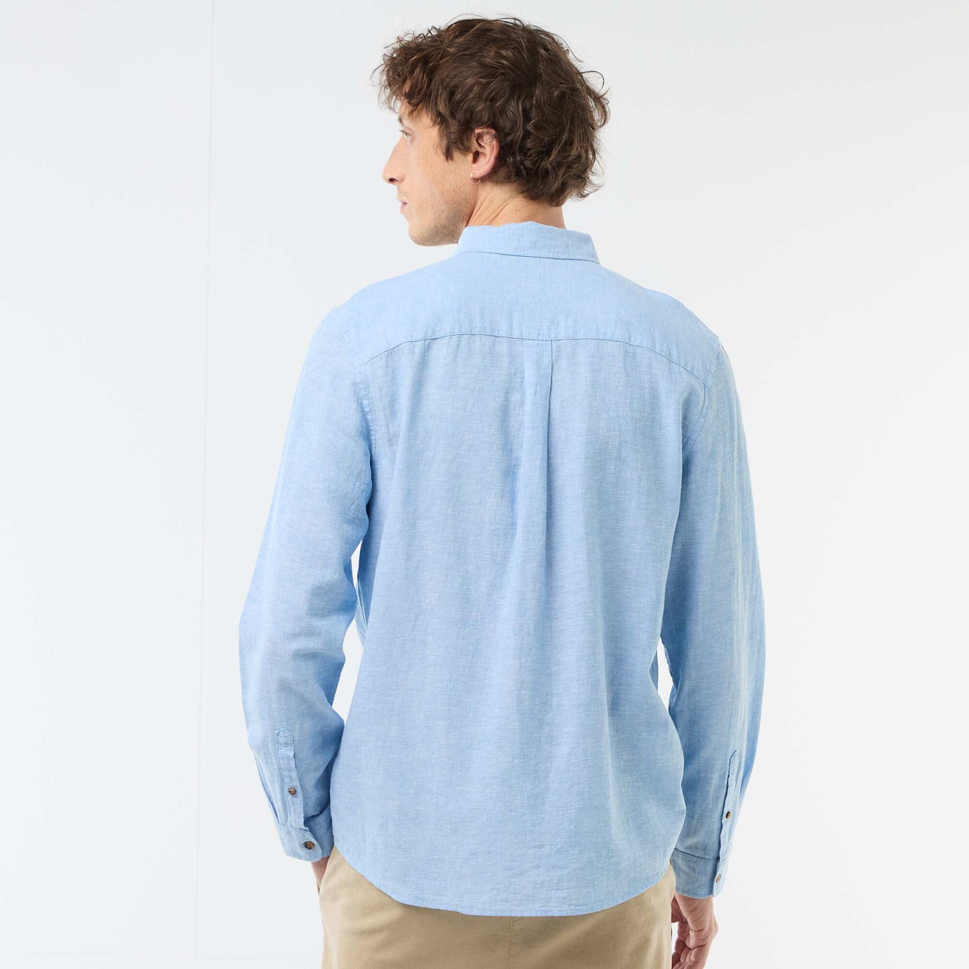 Chemise en lin mélangé BLANC