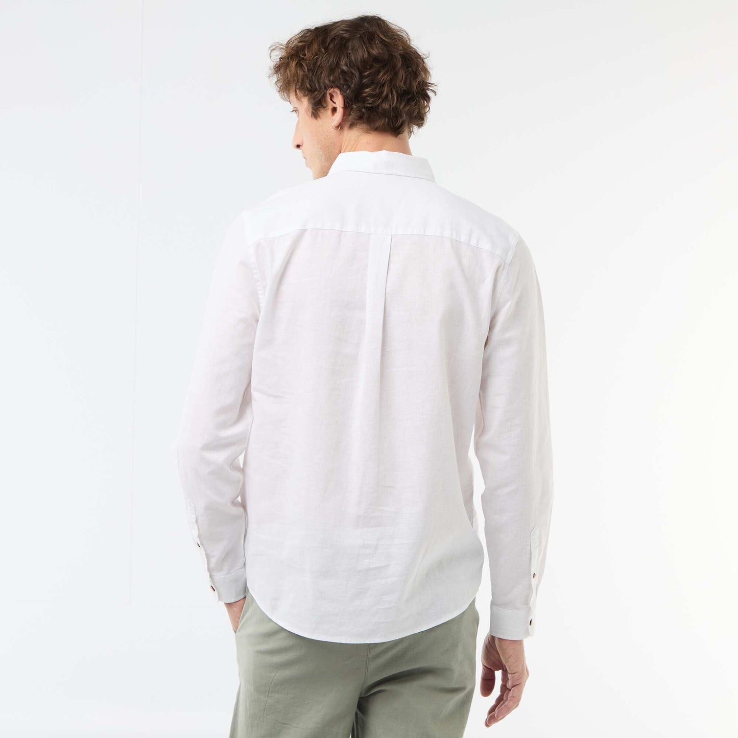 Chemise en lin mélangé BLANC