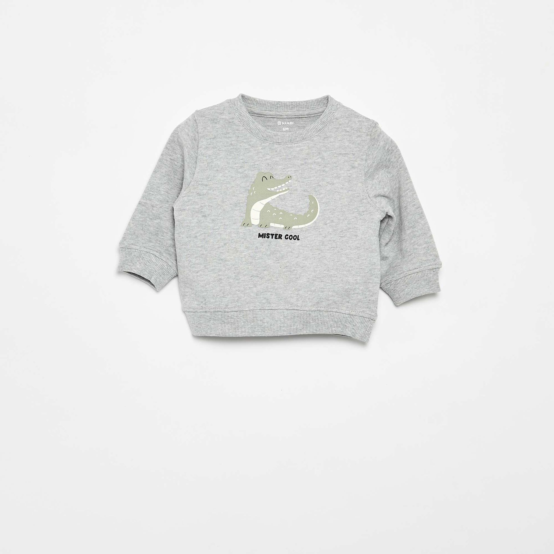 Sweat en molleton léger imprimé GRIS