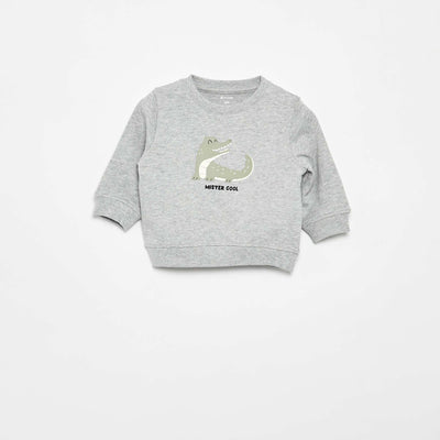Sweat en molleton léger imprimé GRIS