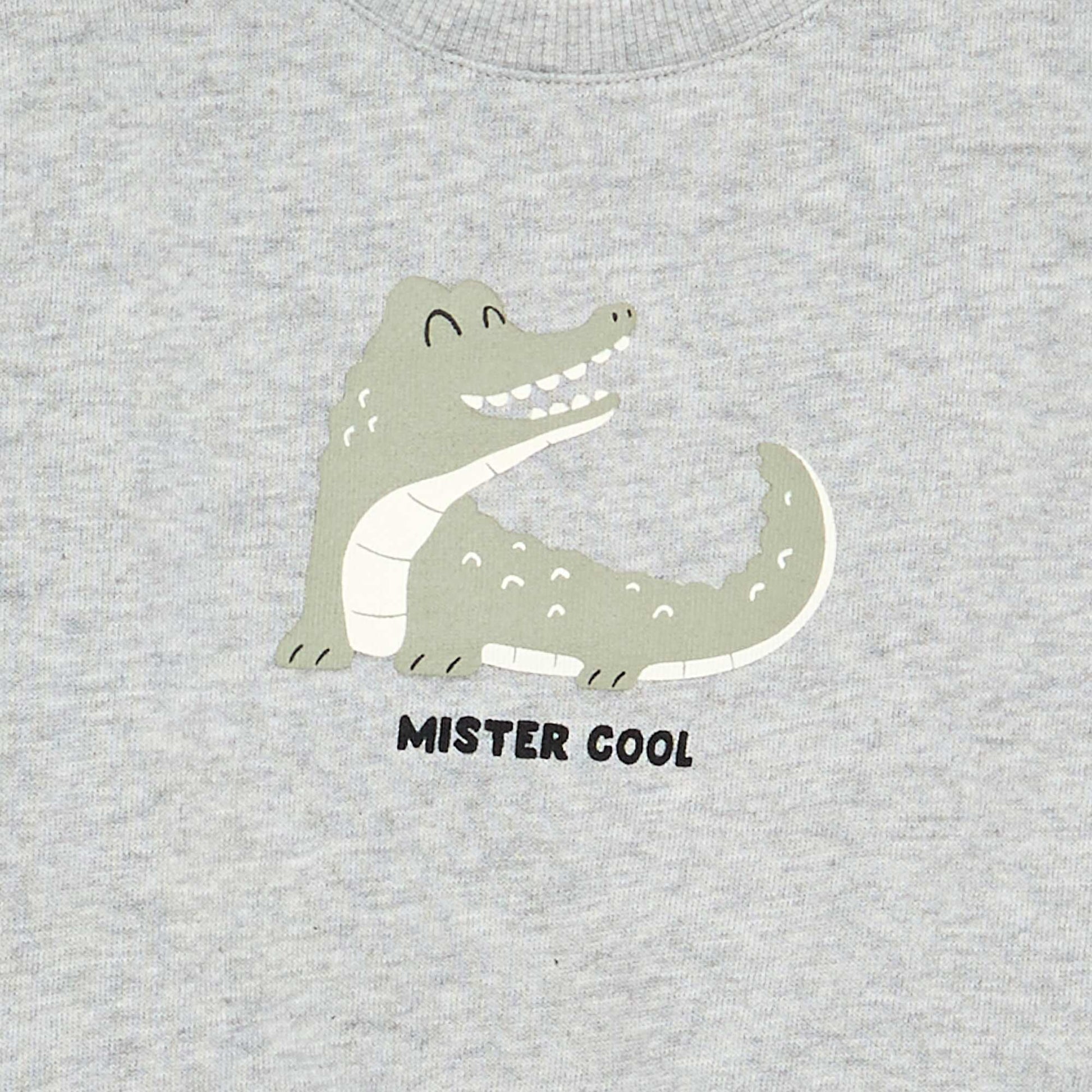 Sweat en molleton léger imprimé GRIS