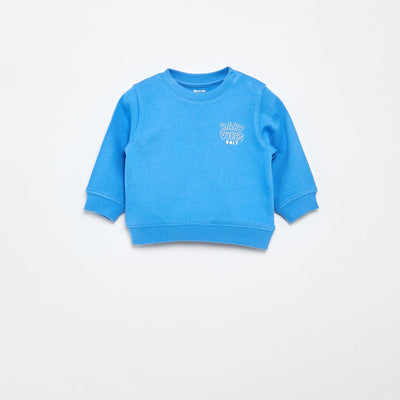 Sweat en molleton léger imprimé BLEU