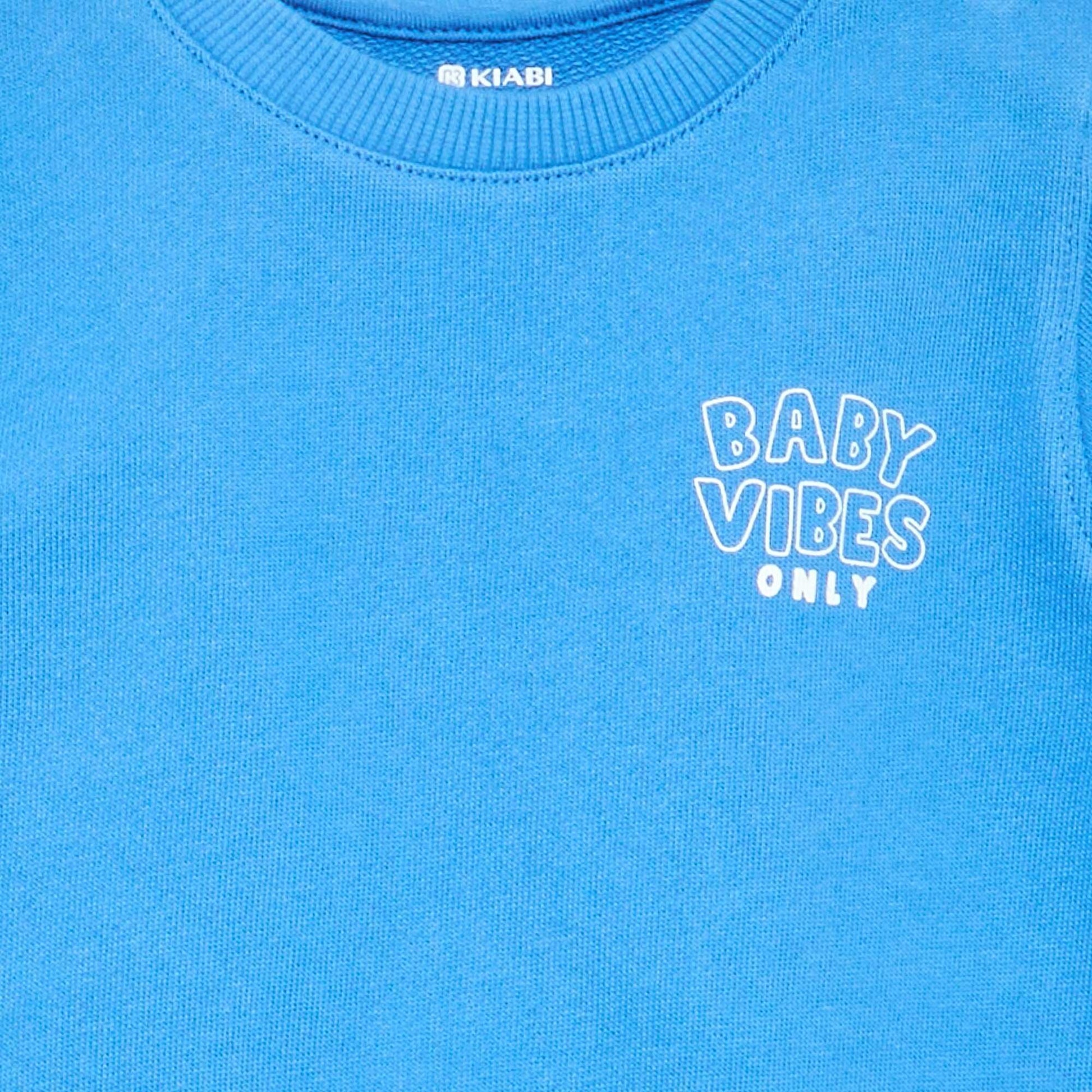 Sweat en molleton léger imprimé BLEU