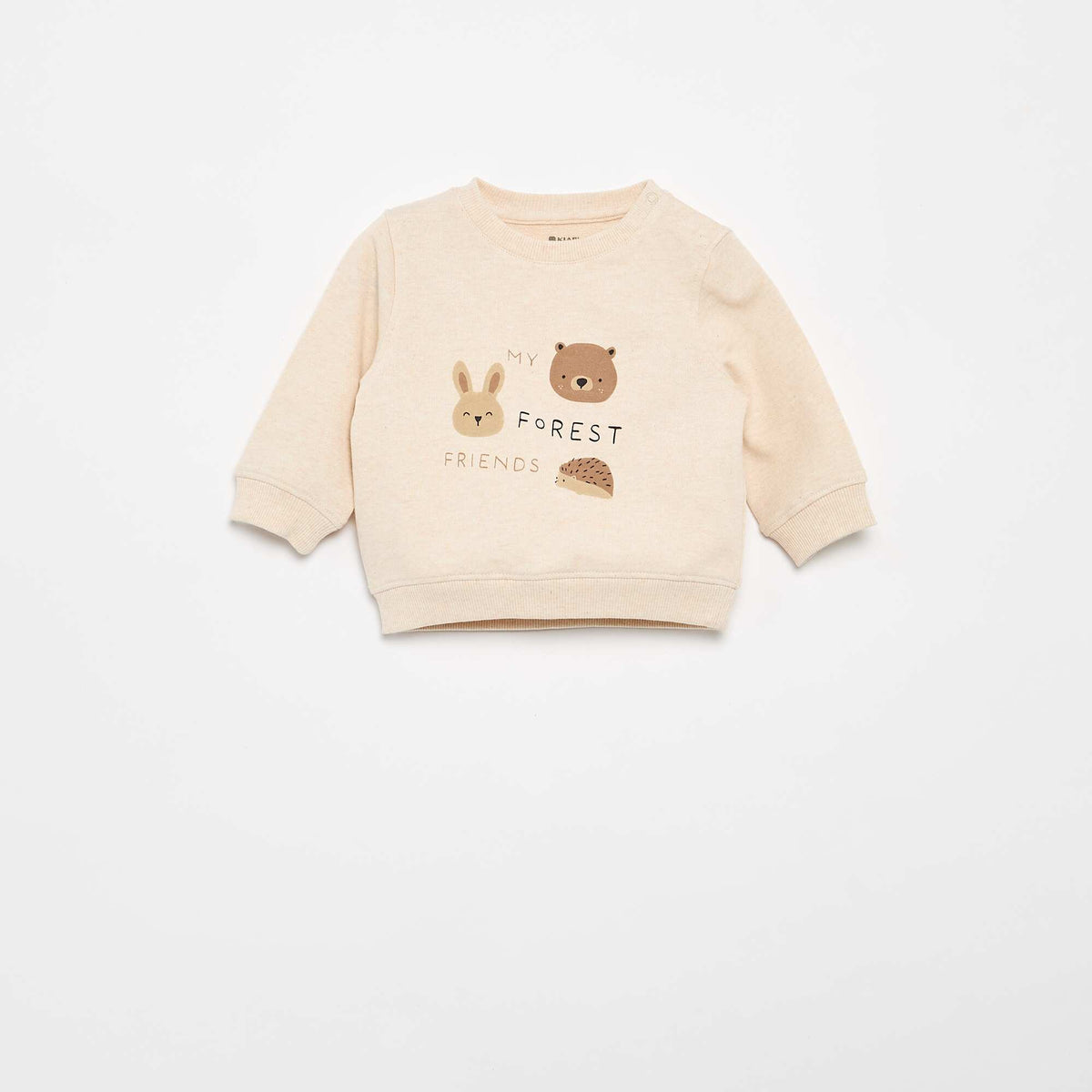 Sweat en molleton léger imprimé BEIGE