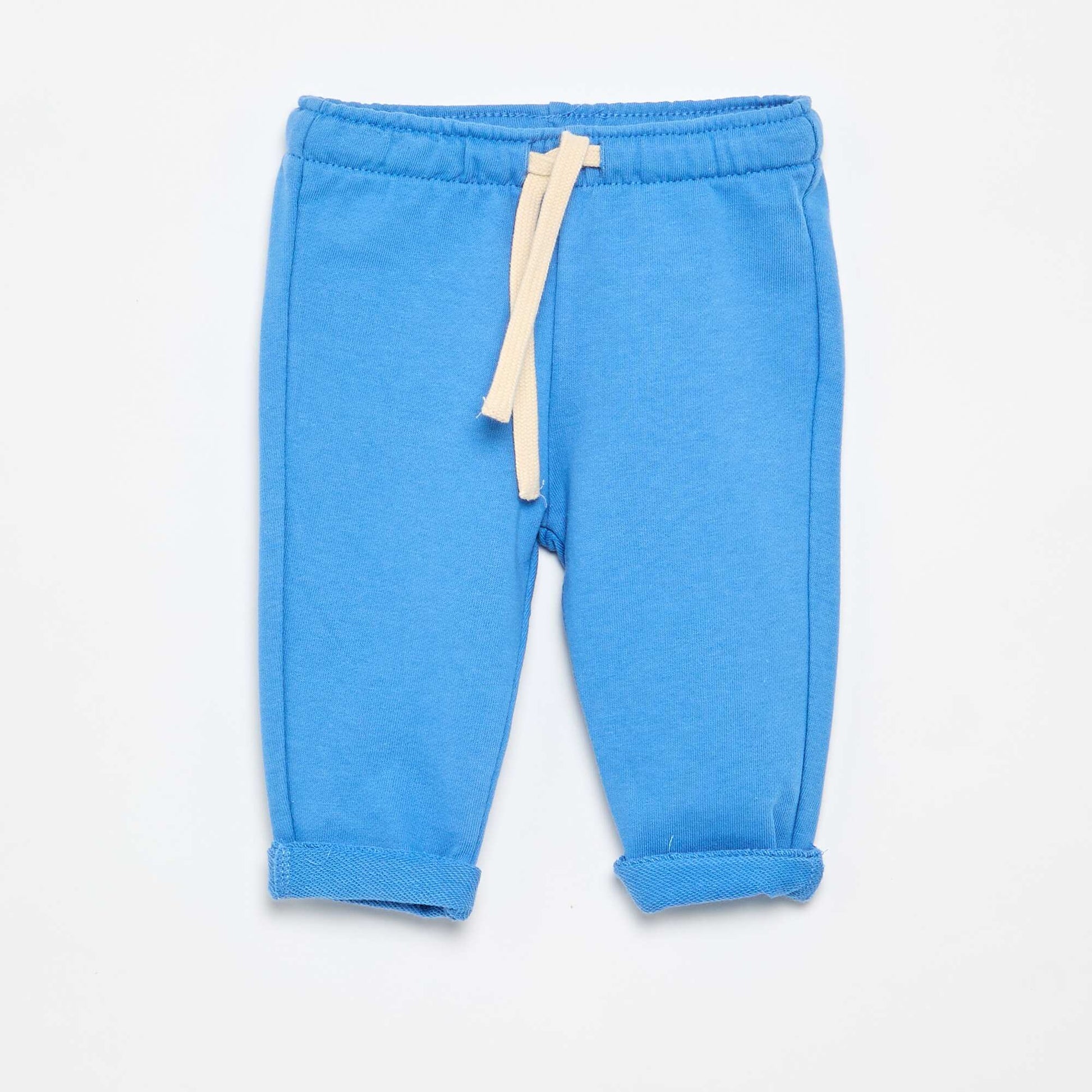 Pantalon jogging en molleton non gratté BLEU
