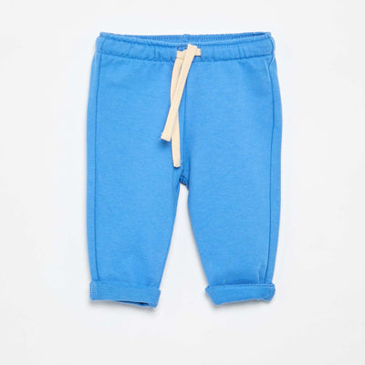 Pantalon jogging en molleton non gratté BLEU