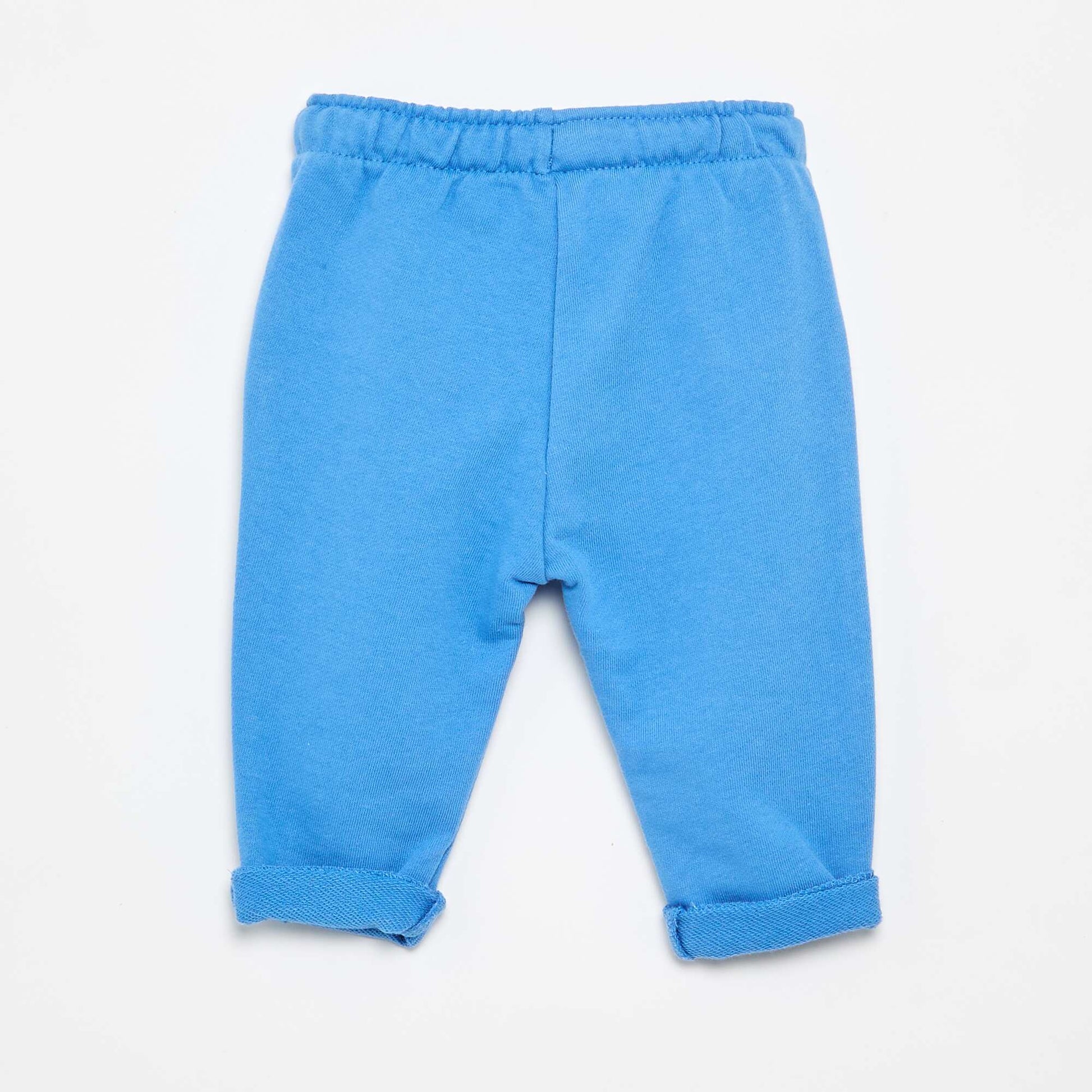 Pantalon jogging en molleton non gratté BLEU