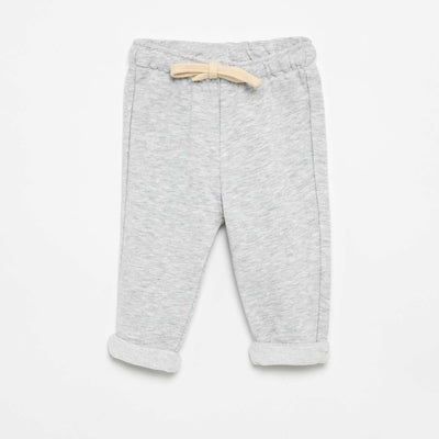 Pantalon jogging en molleton non gratté GRIS