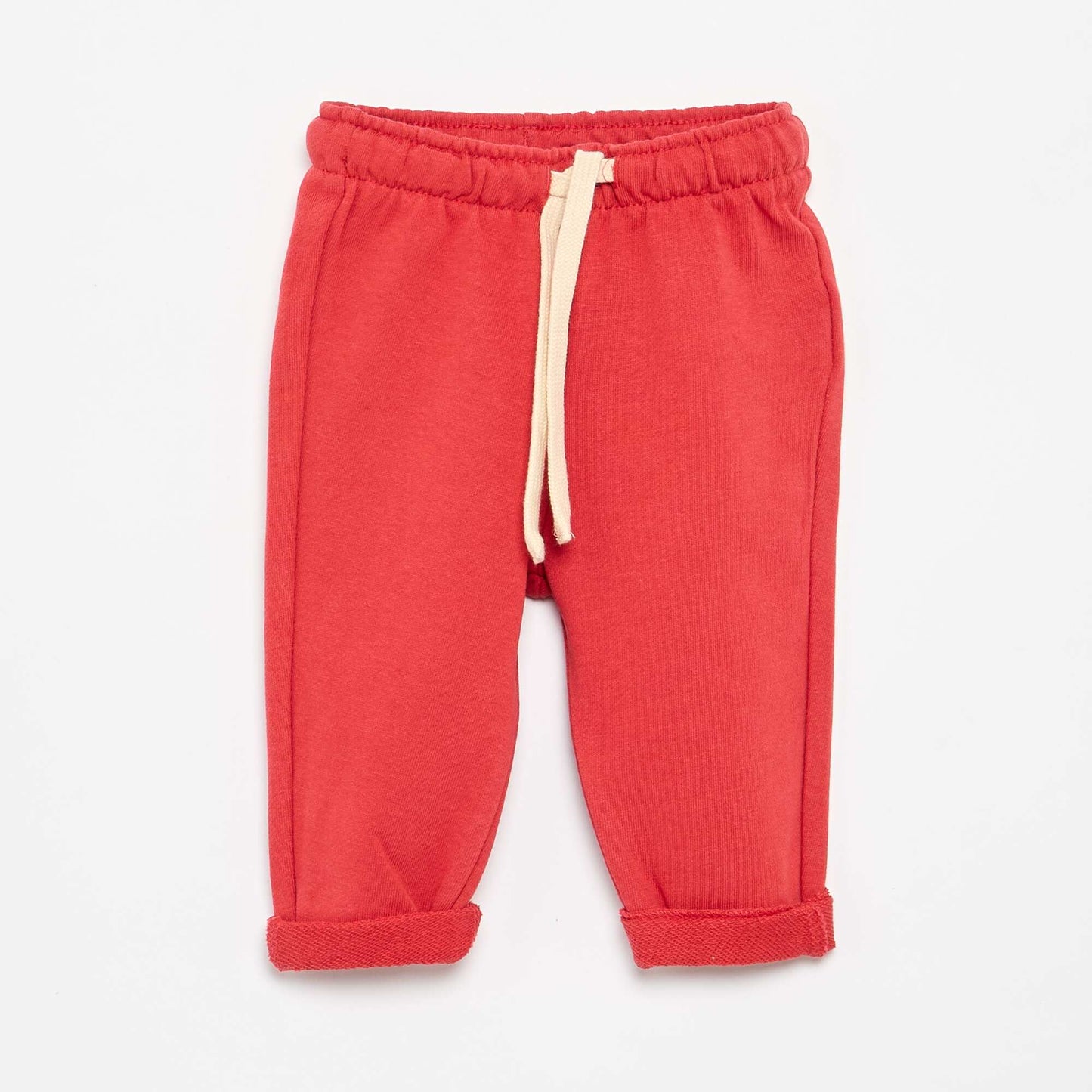Pantalon jogging en molleton non gratté ROUGE
