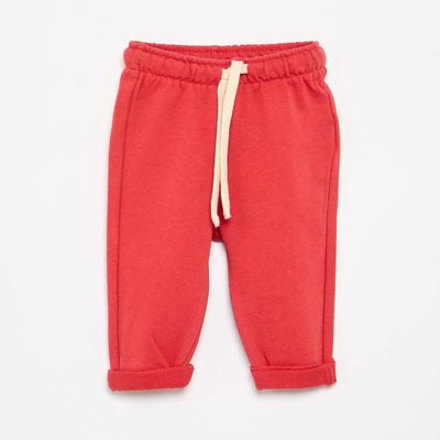 Pantalon jogging en molleton non gratté ROUGE