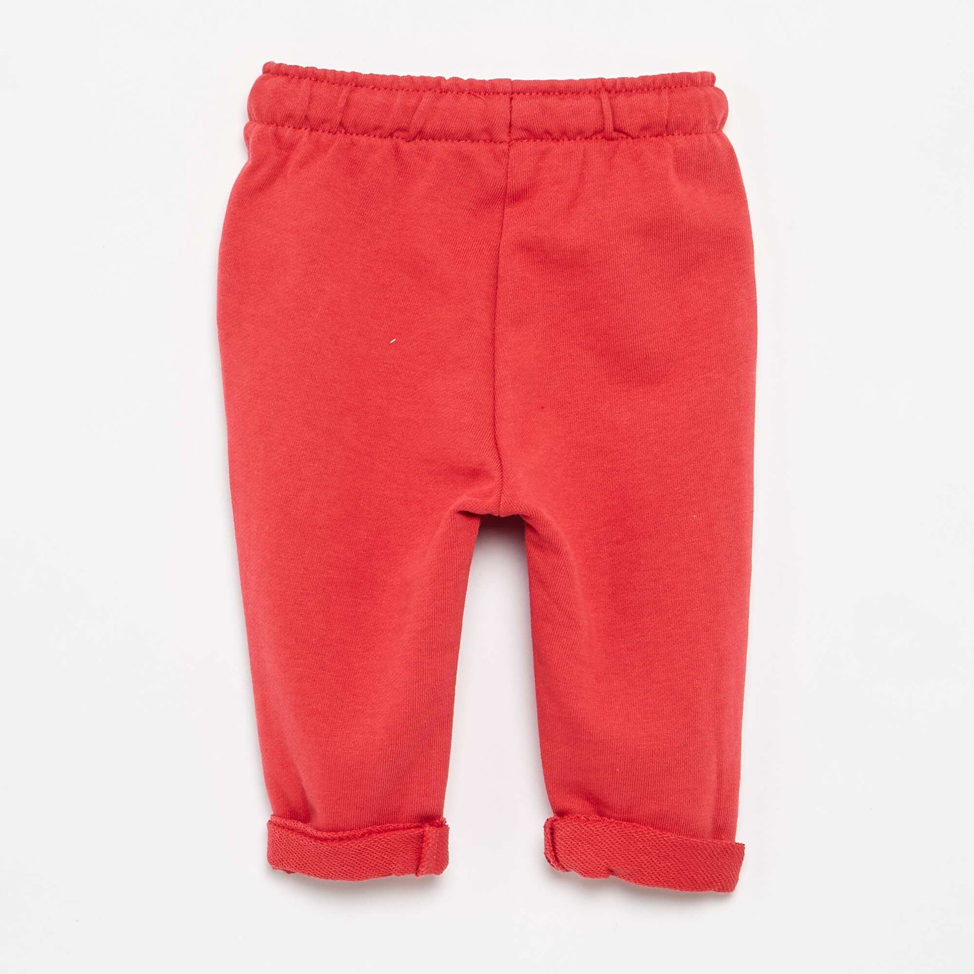 Pantalon jogging en molleton non gratté ROUGE