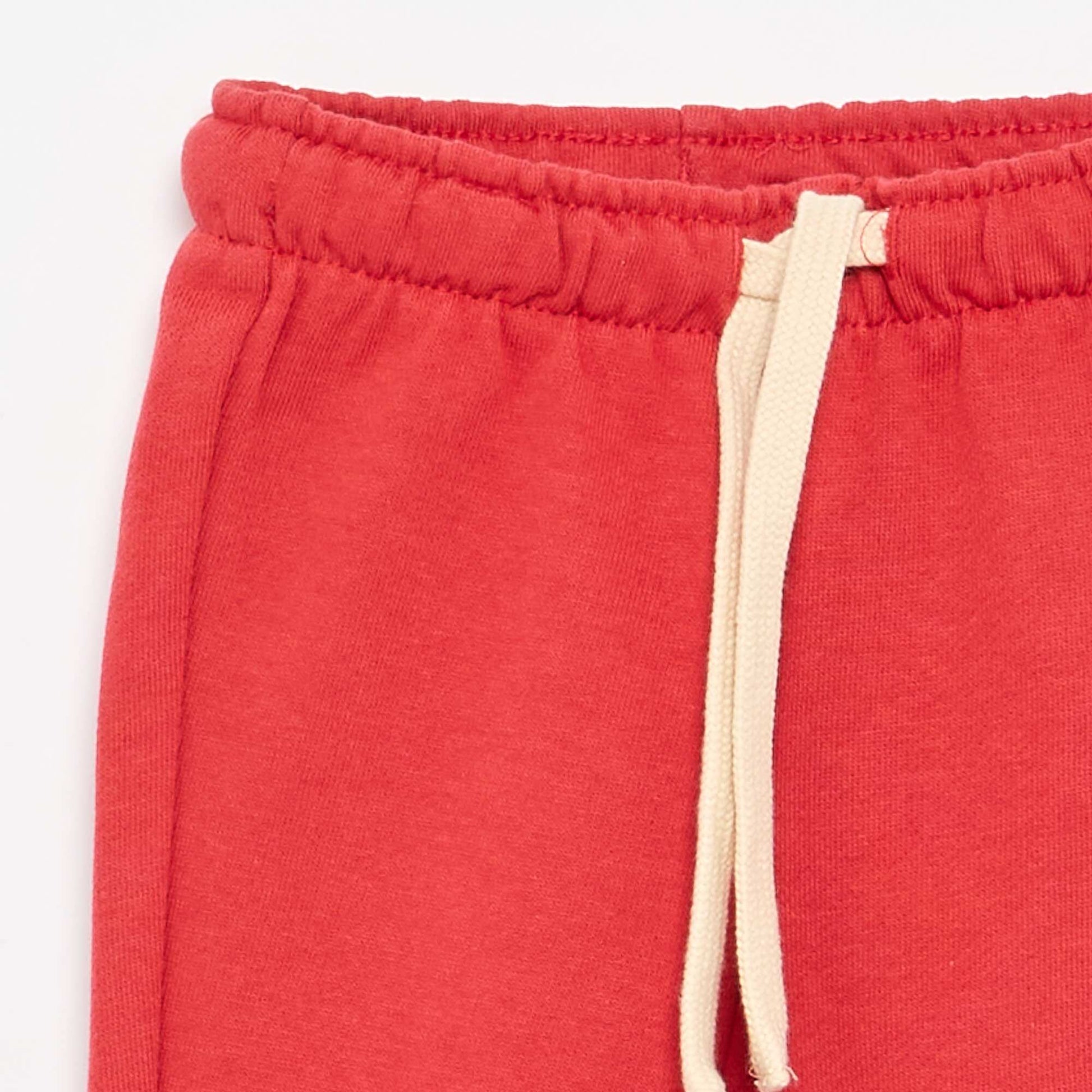 Pantalon jogging en molleton non gratté ROUGE