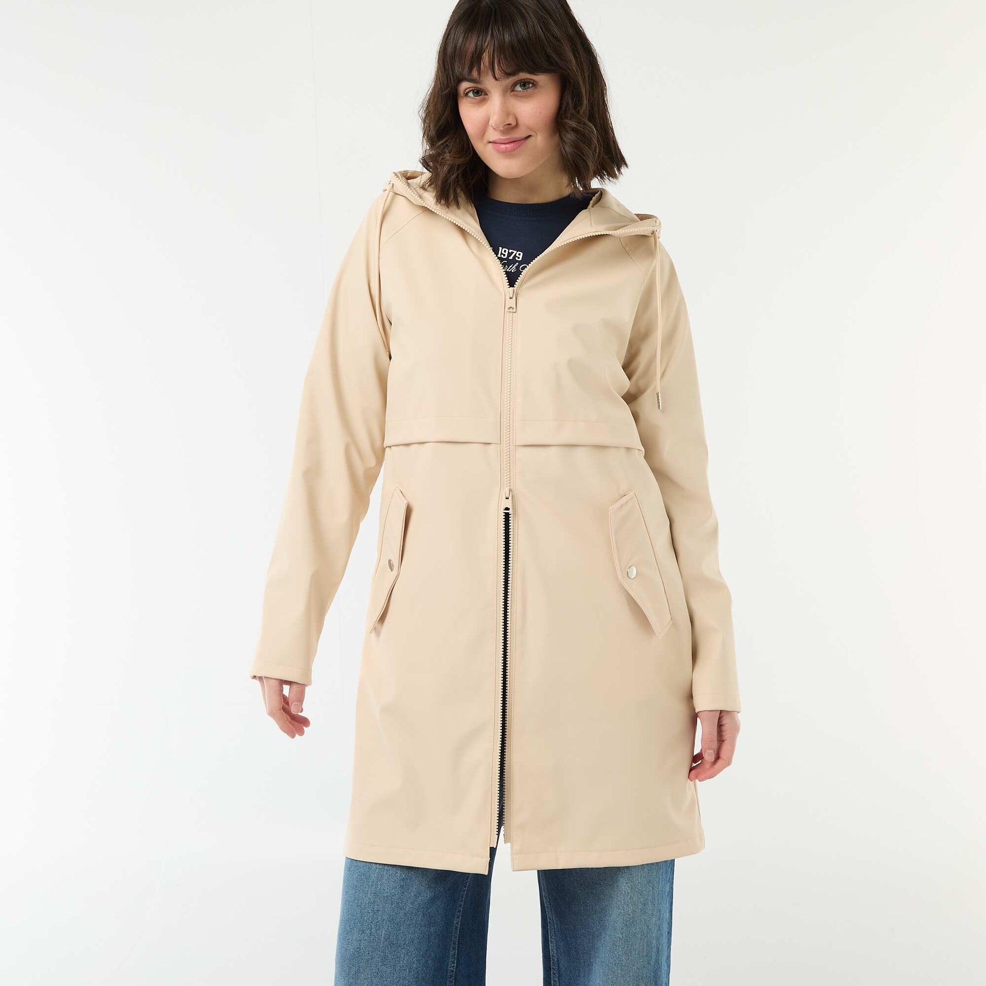 Parka gummy à capuche BEIGE