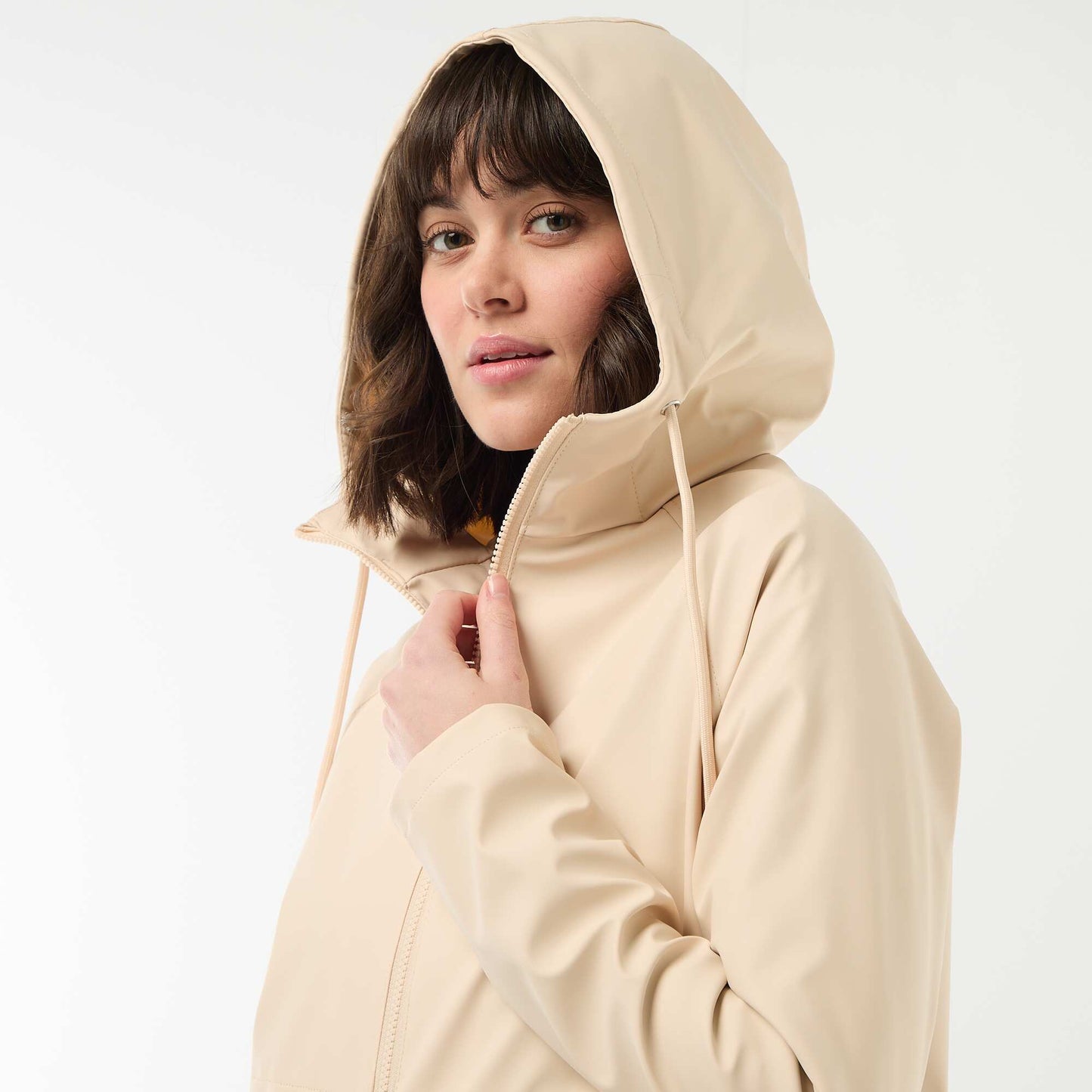 Parka gummy à capuche BEIGE