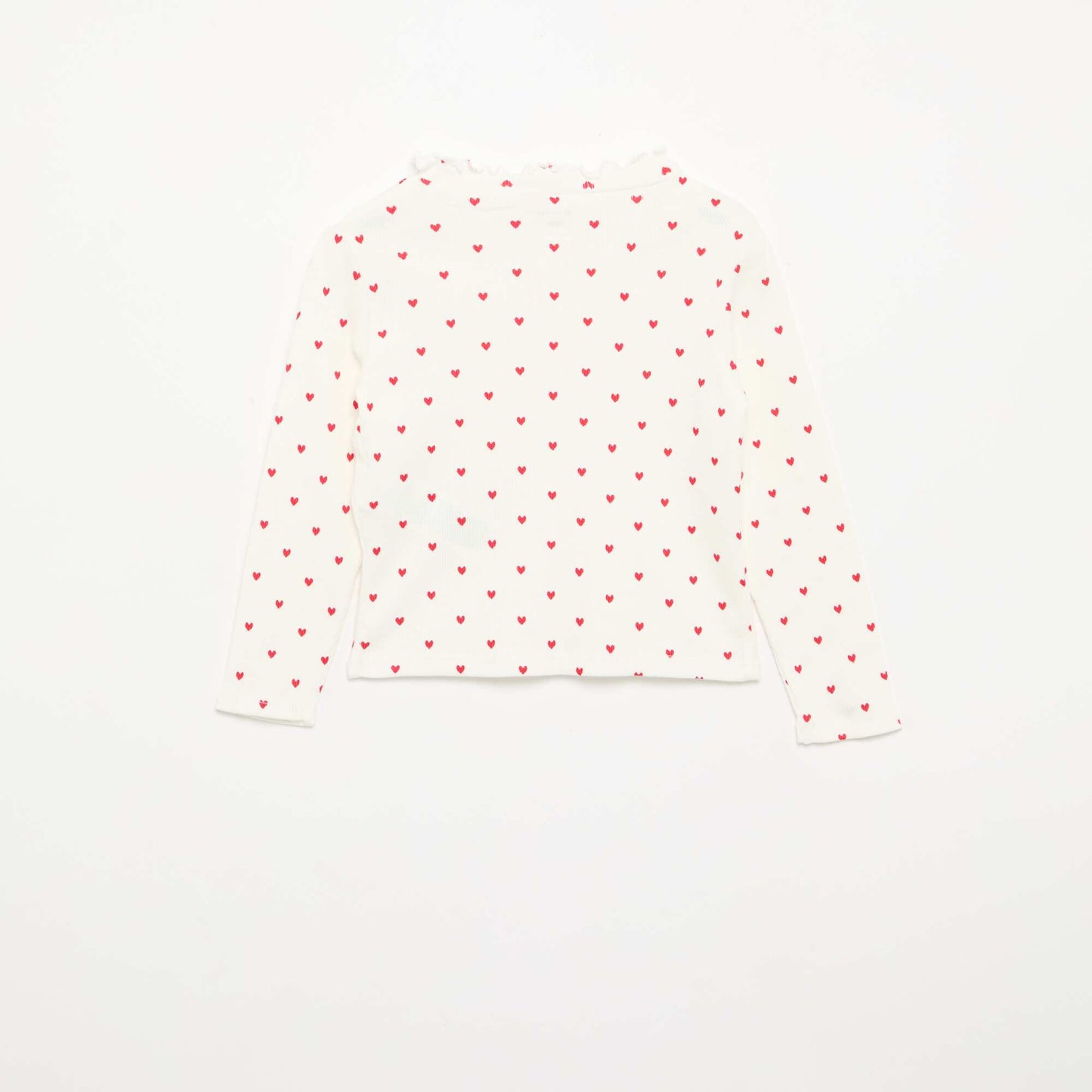 Tee-shirt rib col ondulé BLANC