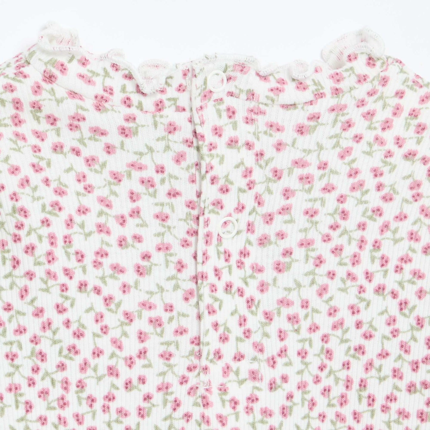 Tee-shirt rib col ondulé BLANC