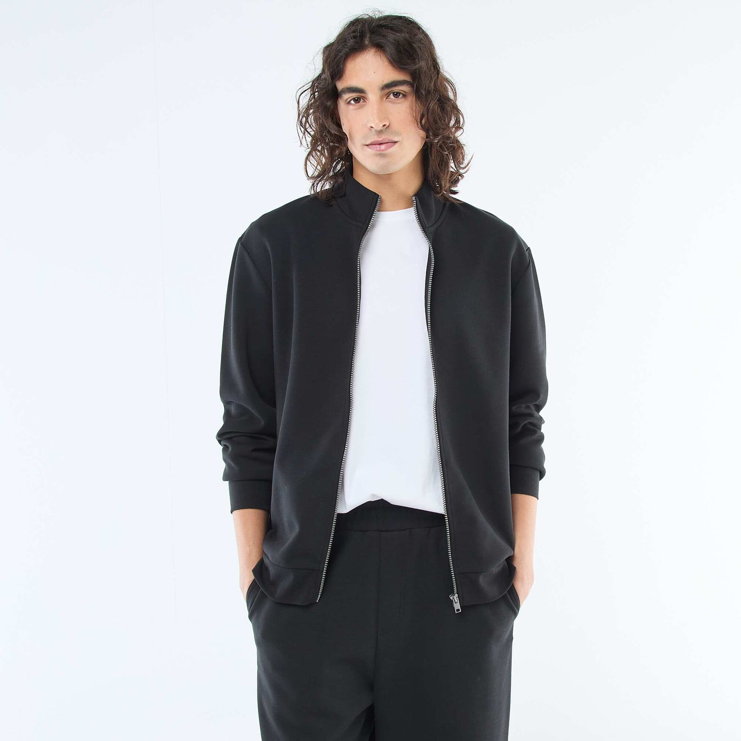 Sweat zippé col montant NOIR