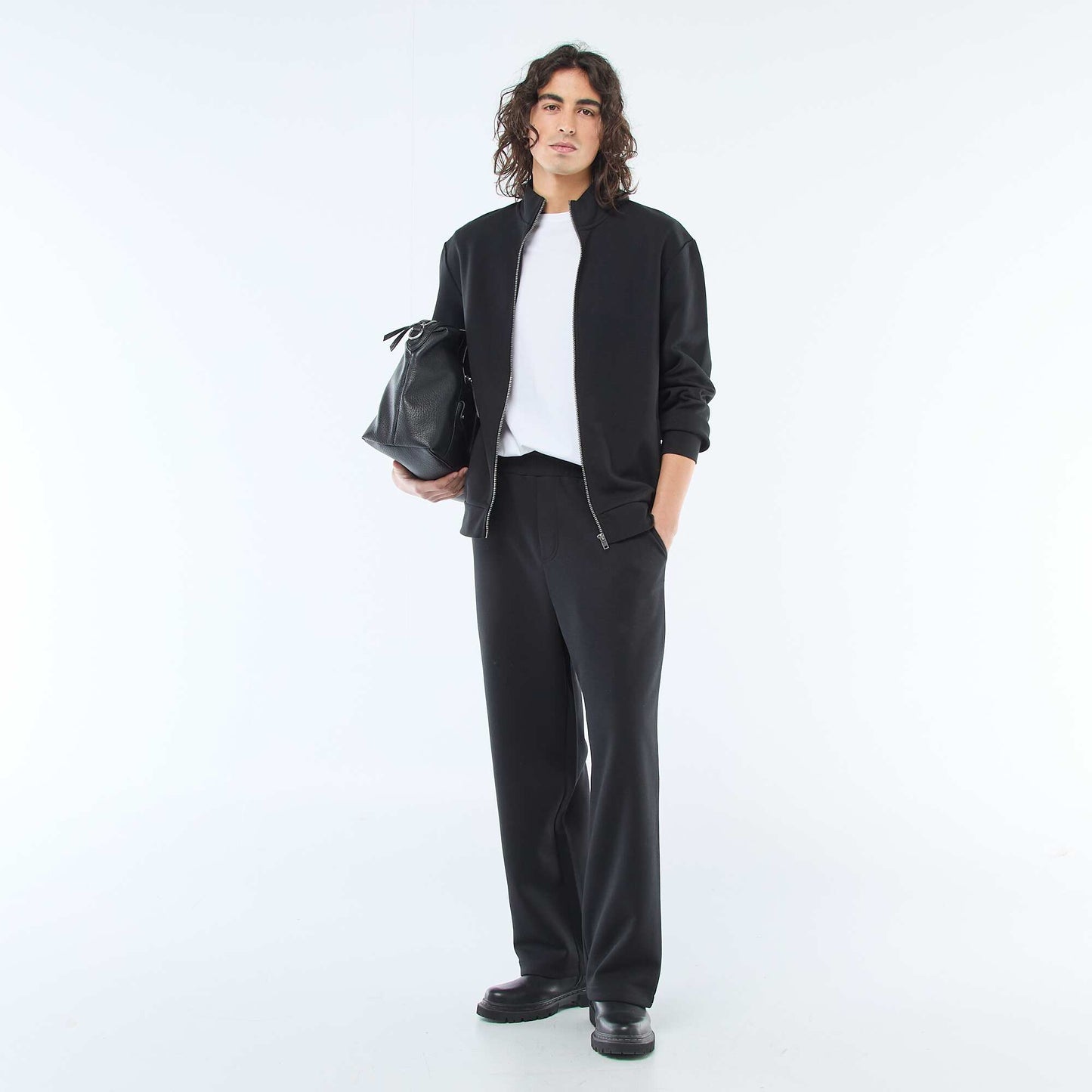 Sweat zippé col montant NOIR