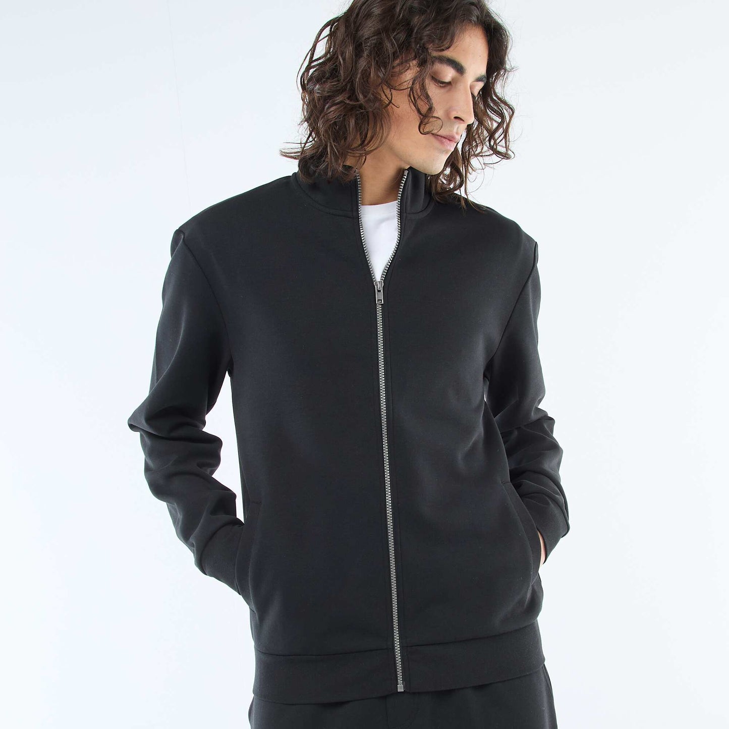 Sweat zippé col montant NOIR