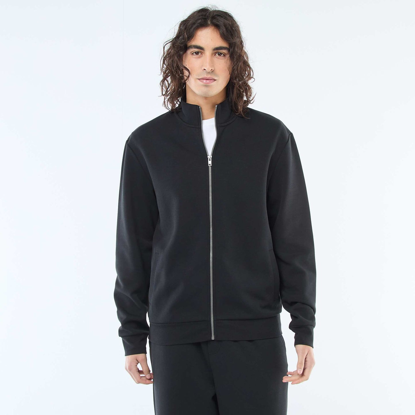 Sweat zippé col montant NOIR