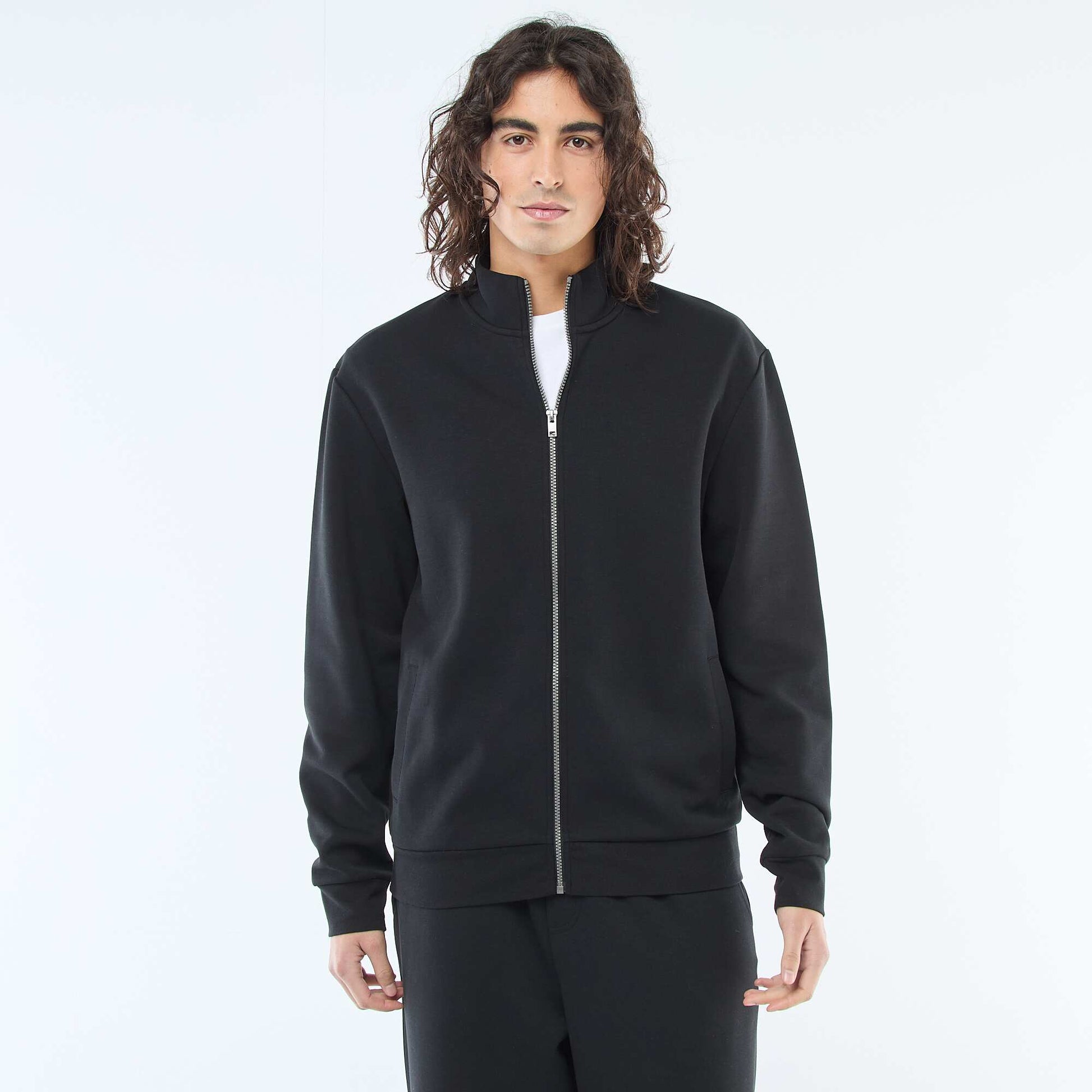 Sweat zippé col montant NOIR