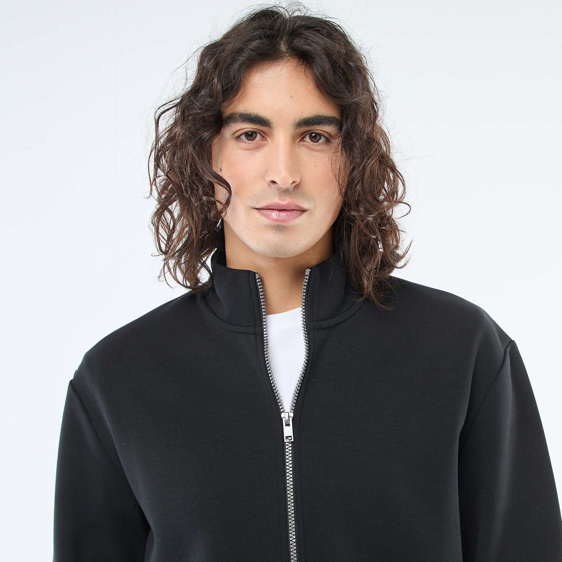 Sweat zippé col montant NOIR