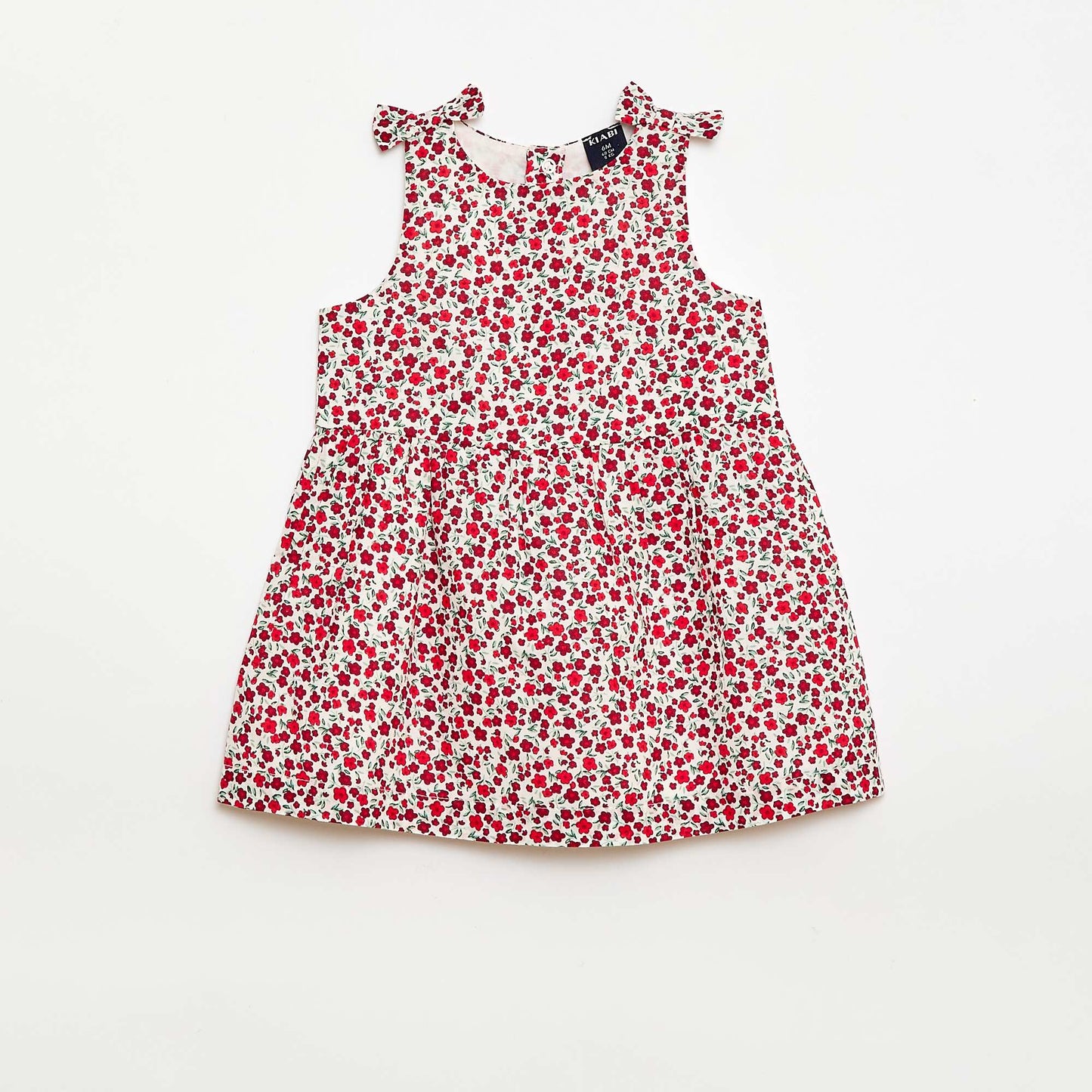 Robe coupe évasée sans manches ROUGE