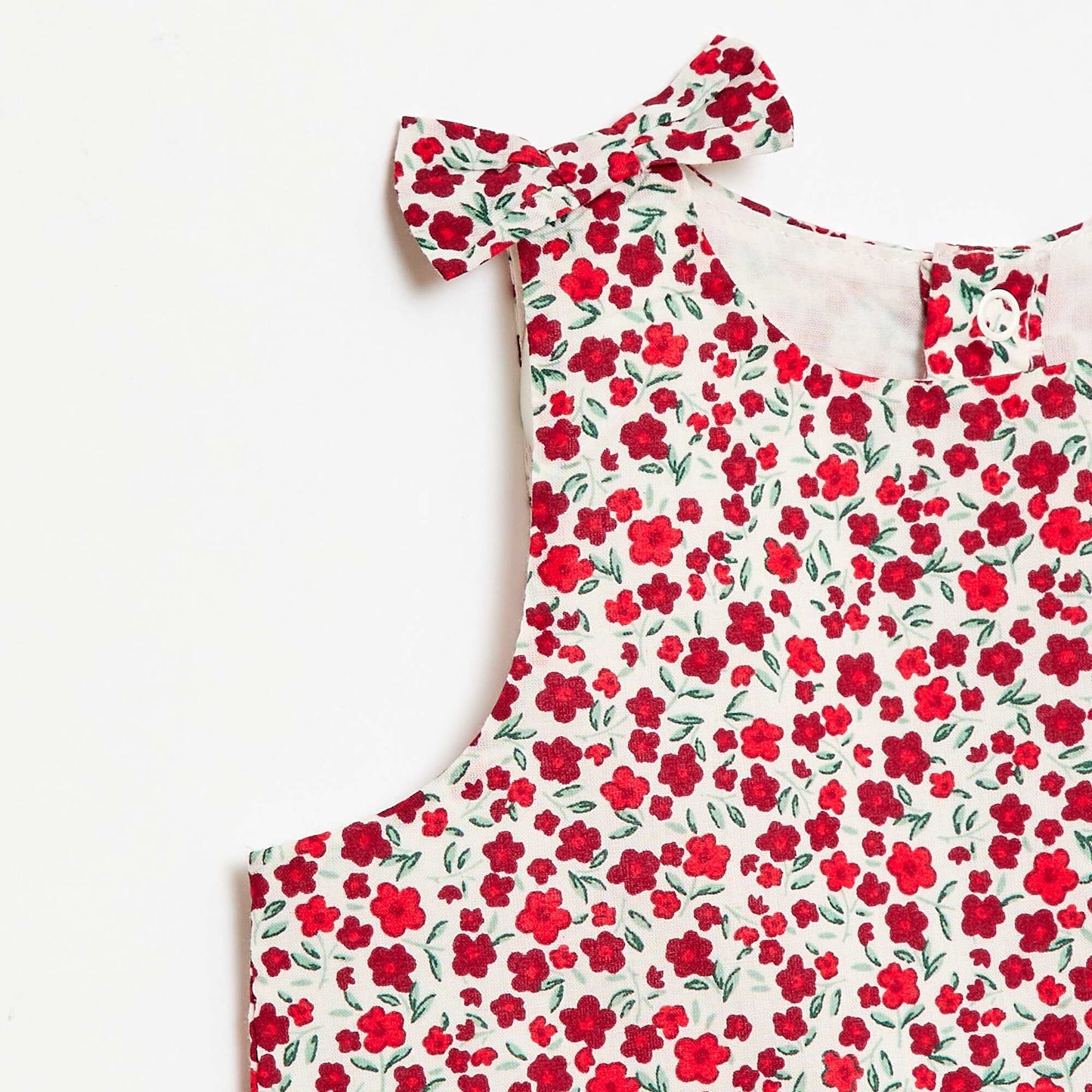 Robe coupe évasée sans manches ROUGE