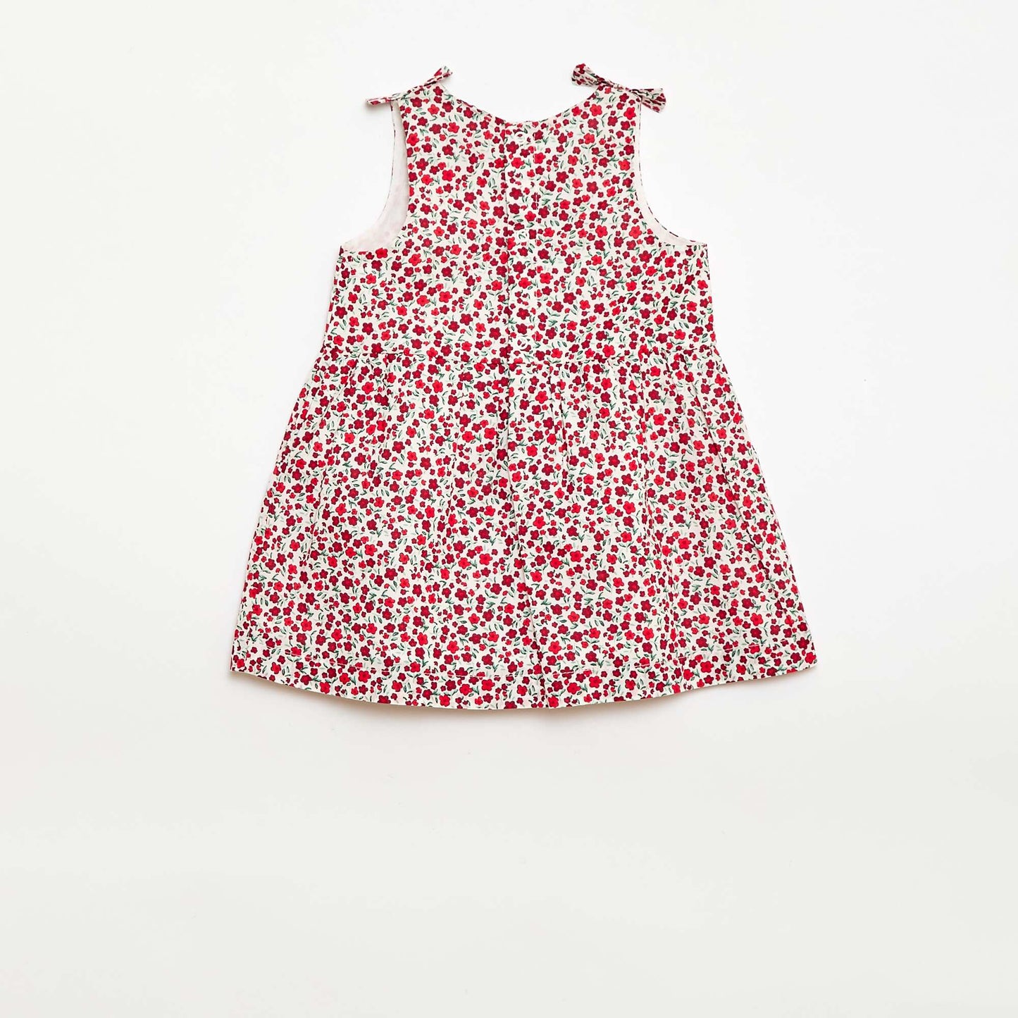 Robe coupe évasée sans manches ROUGE