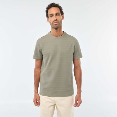 T-shirt manches courtes en maille gaufrée VERT
