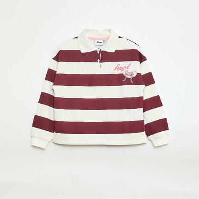 Polo à rayures imprimé 'Angel' 'Disney' ROUGE