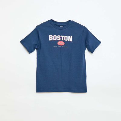 T-shirt à manches courtes imprimé BLEU