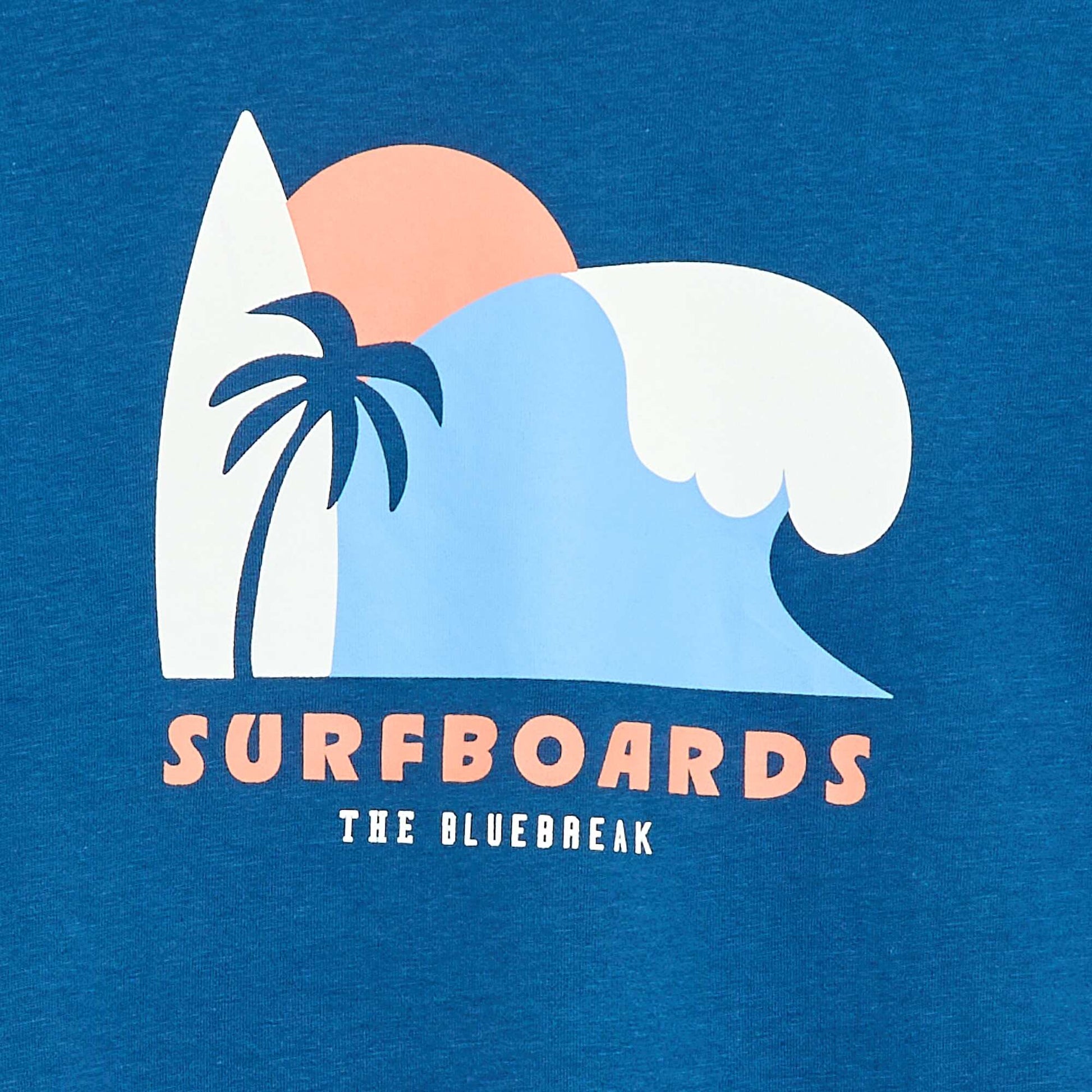 T-shirt à manches courtes imprimé BLEU