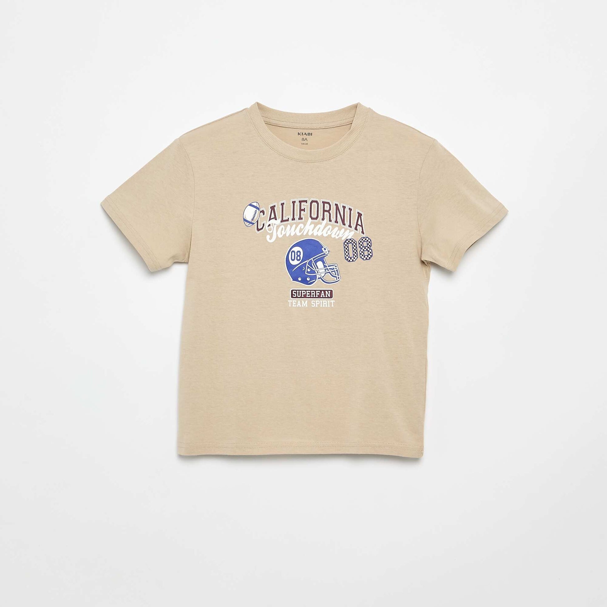 T-shirt à manches courtes imprimé BEIGE