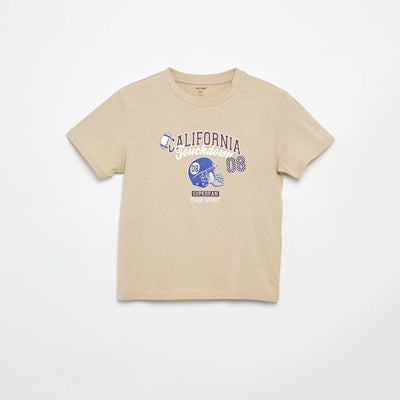 T-shirt à manches courtes imprimé BEIGE