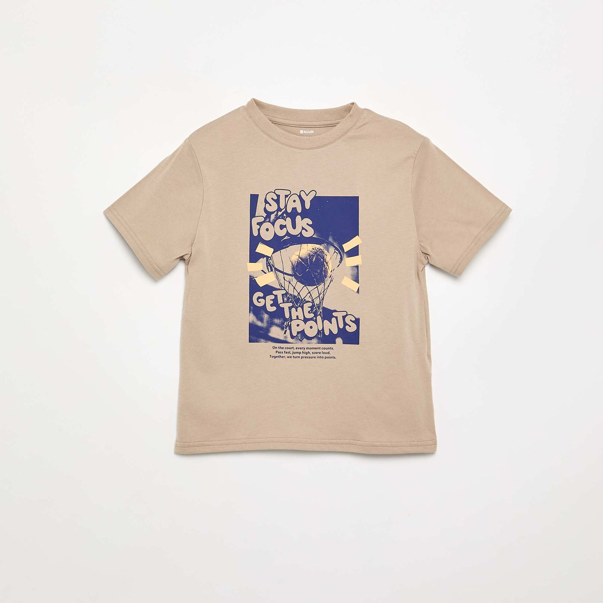 T-shirt à manches courtes imprimé BEIGE