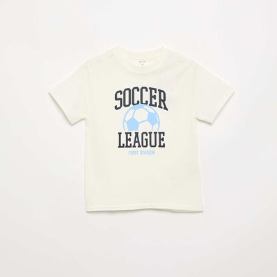 T-shirt à manches courtes imprimé BLANC