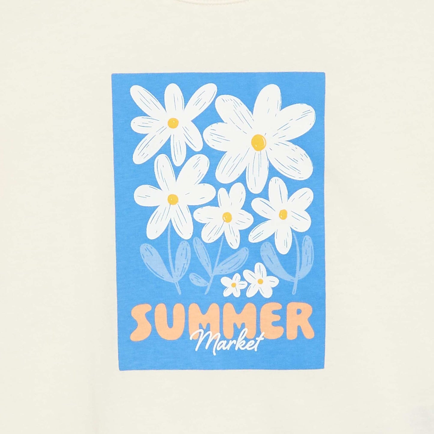 T-shirt imprimé fantaisie BLANC