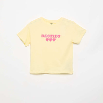 T-shirt imprimé fantaisie JAUNE