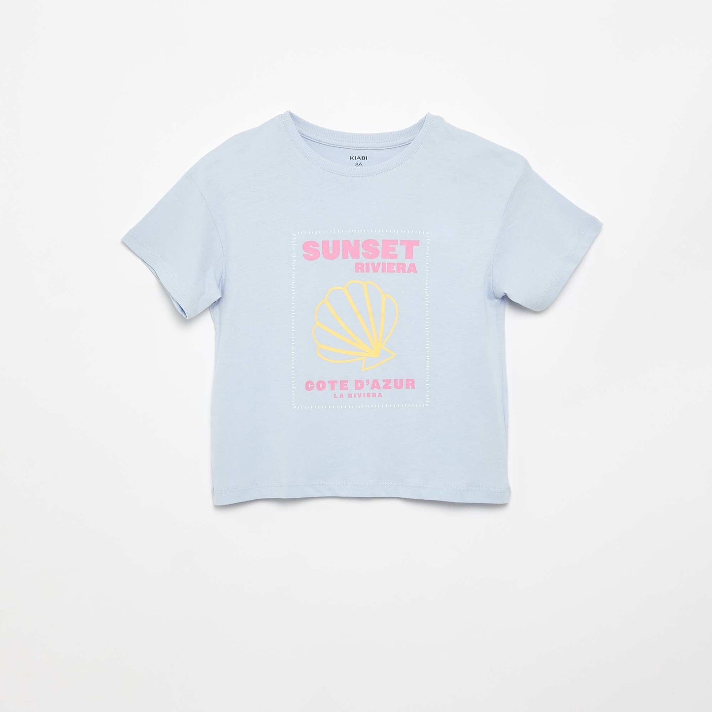 T-shirt imprimé fantaisie BLEU CIEL