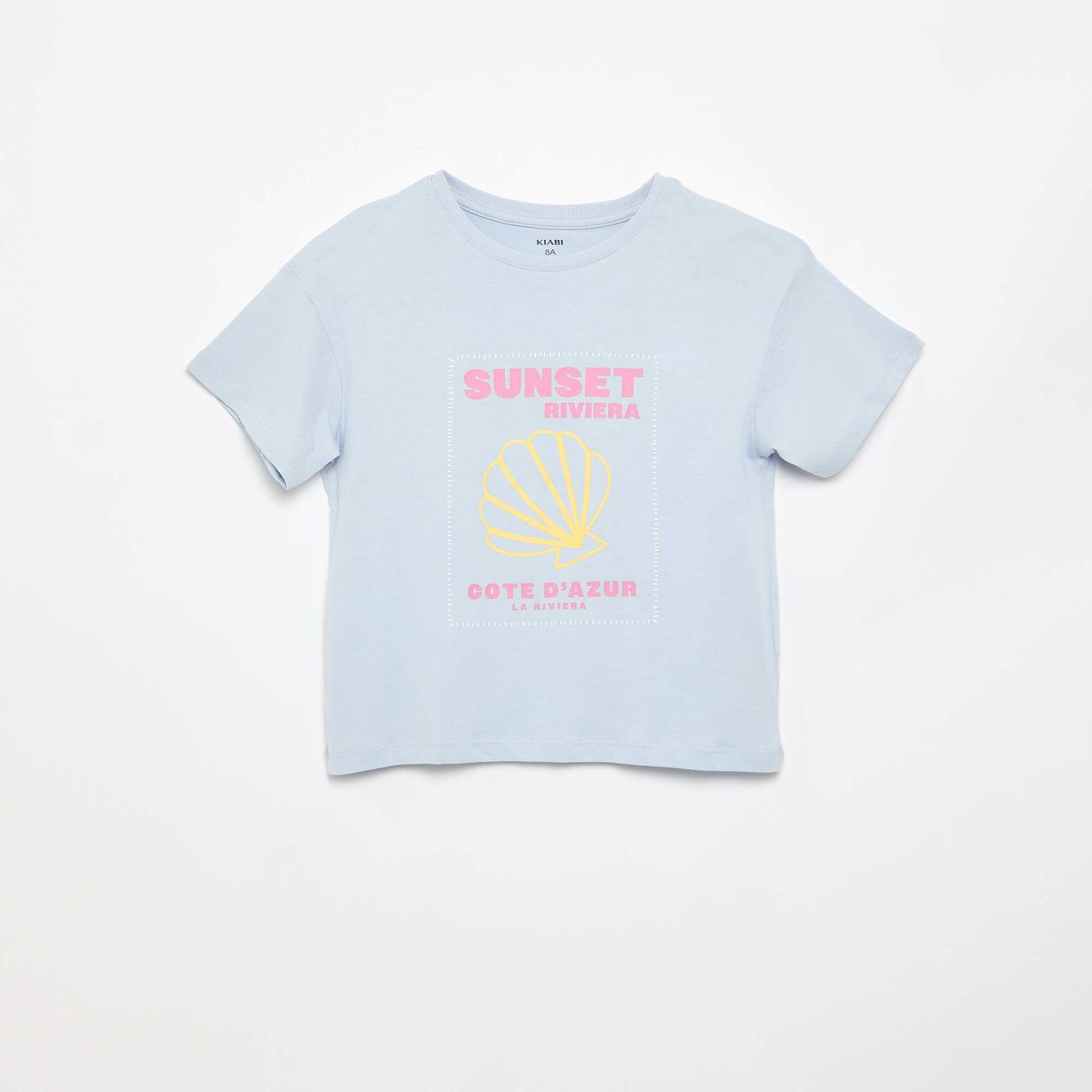 T-shirt imprimé fantaisie BLEU CIEL