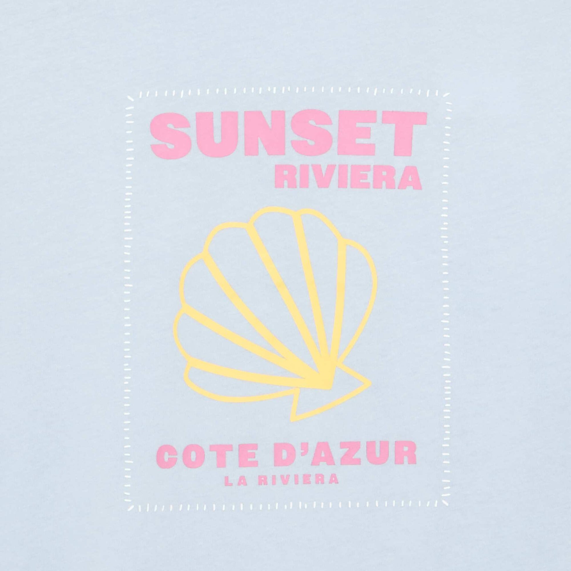 T-shirt imprimé fantaisie BLEU CIEL