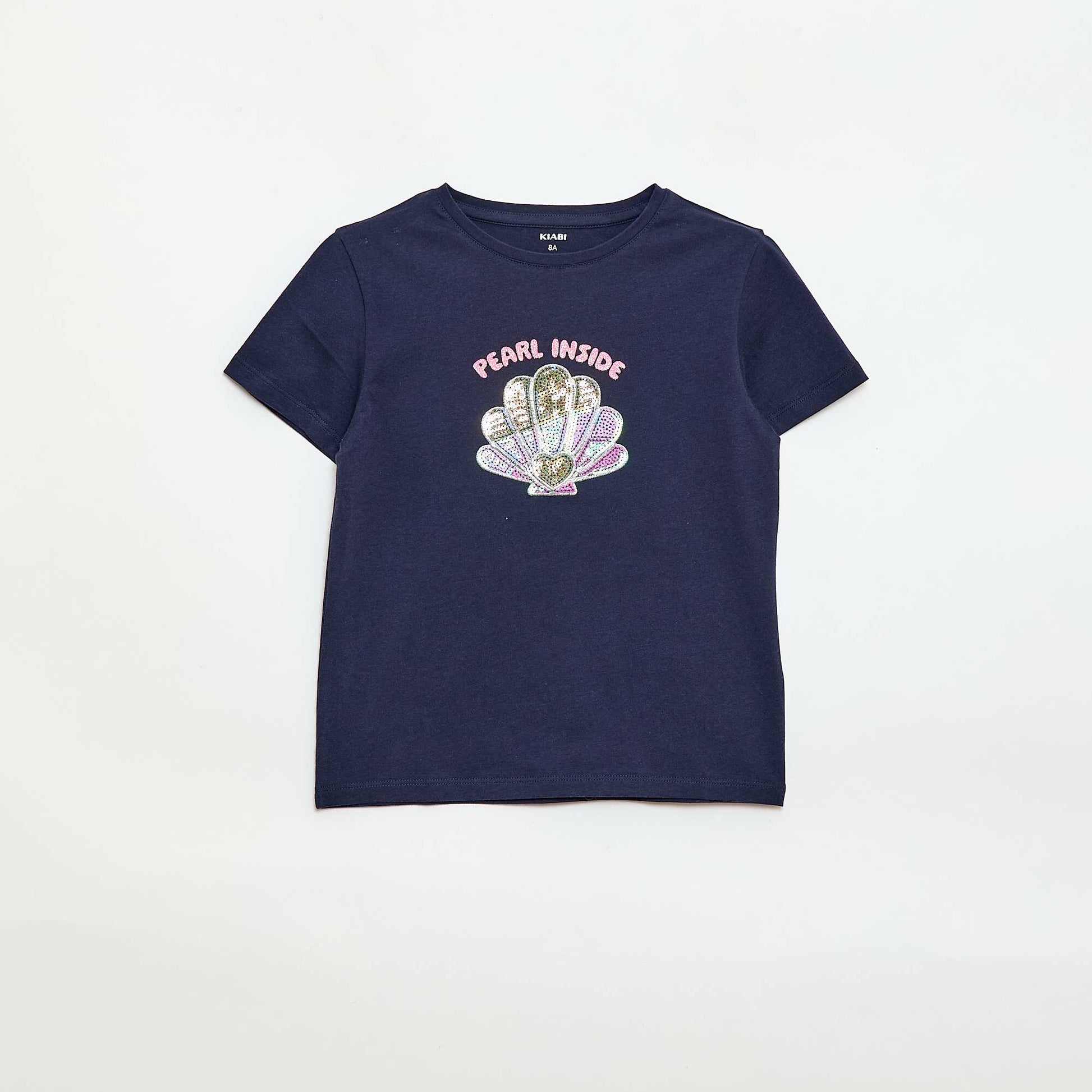 T-shirt à manches courtes avec animation BLEU