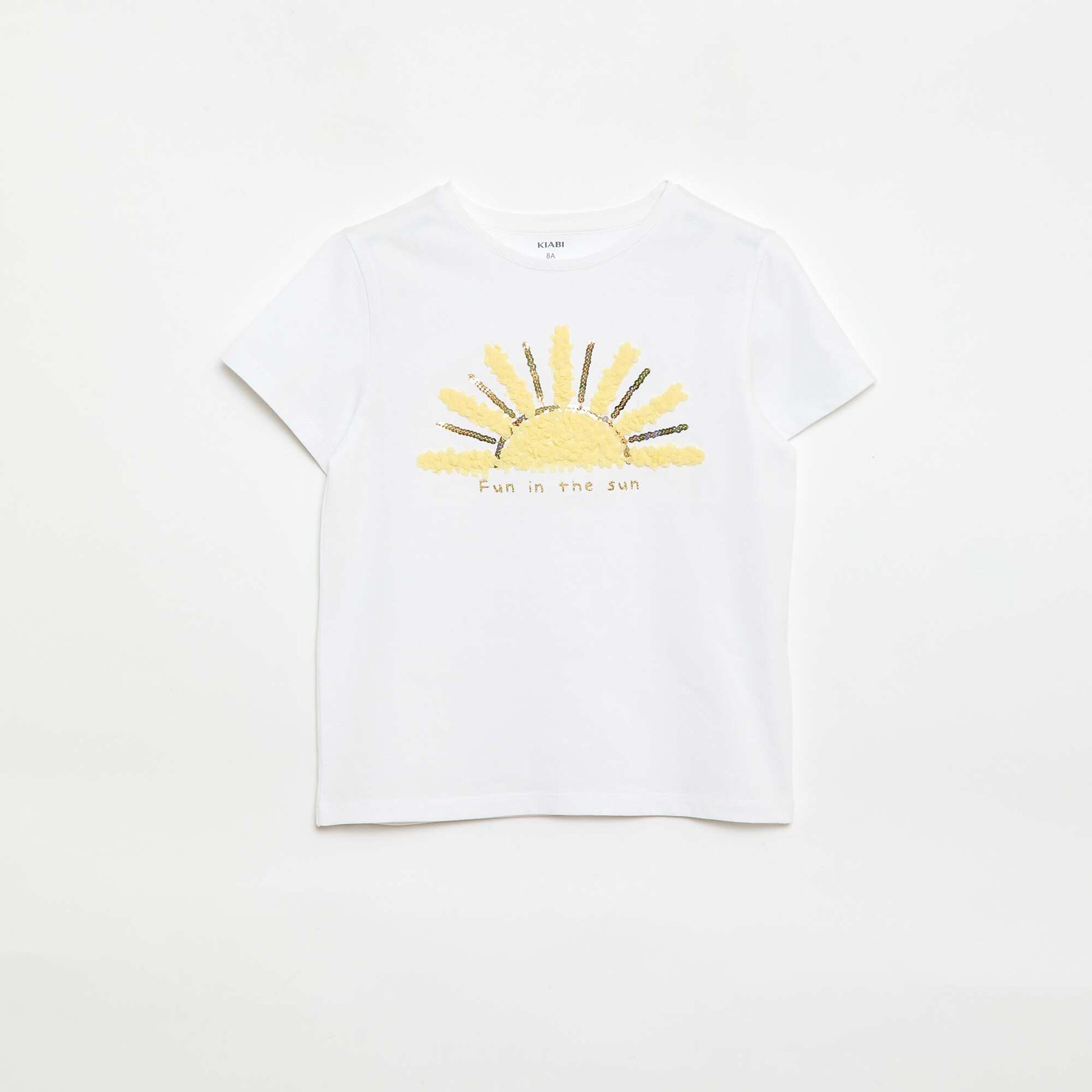 T-shirt à manches courtes avec animation BLANC
