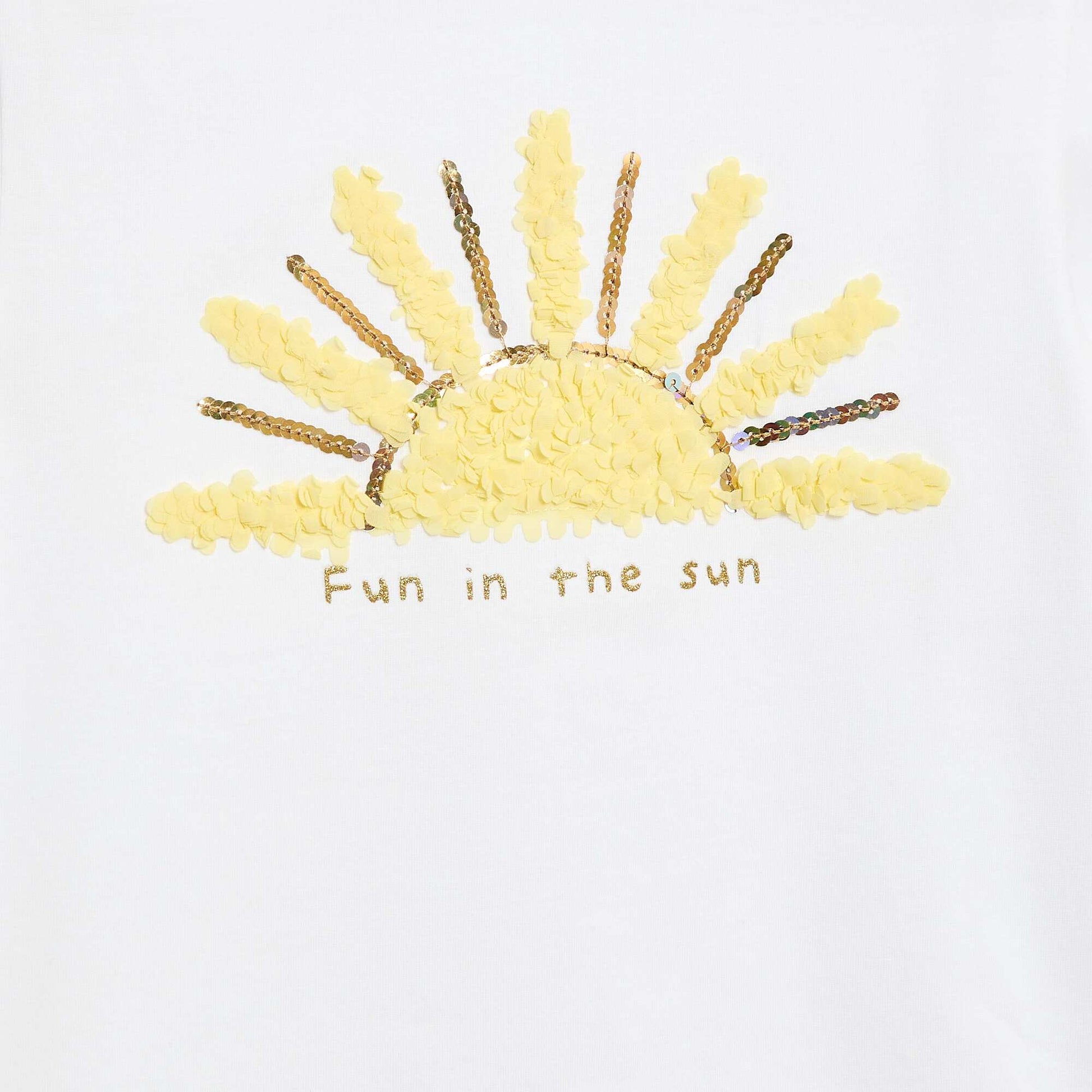 T-shirt à manches courtes avec animation BLANC