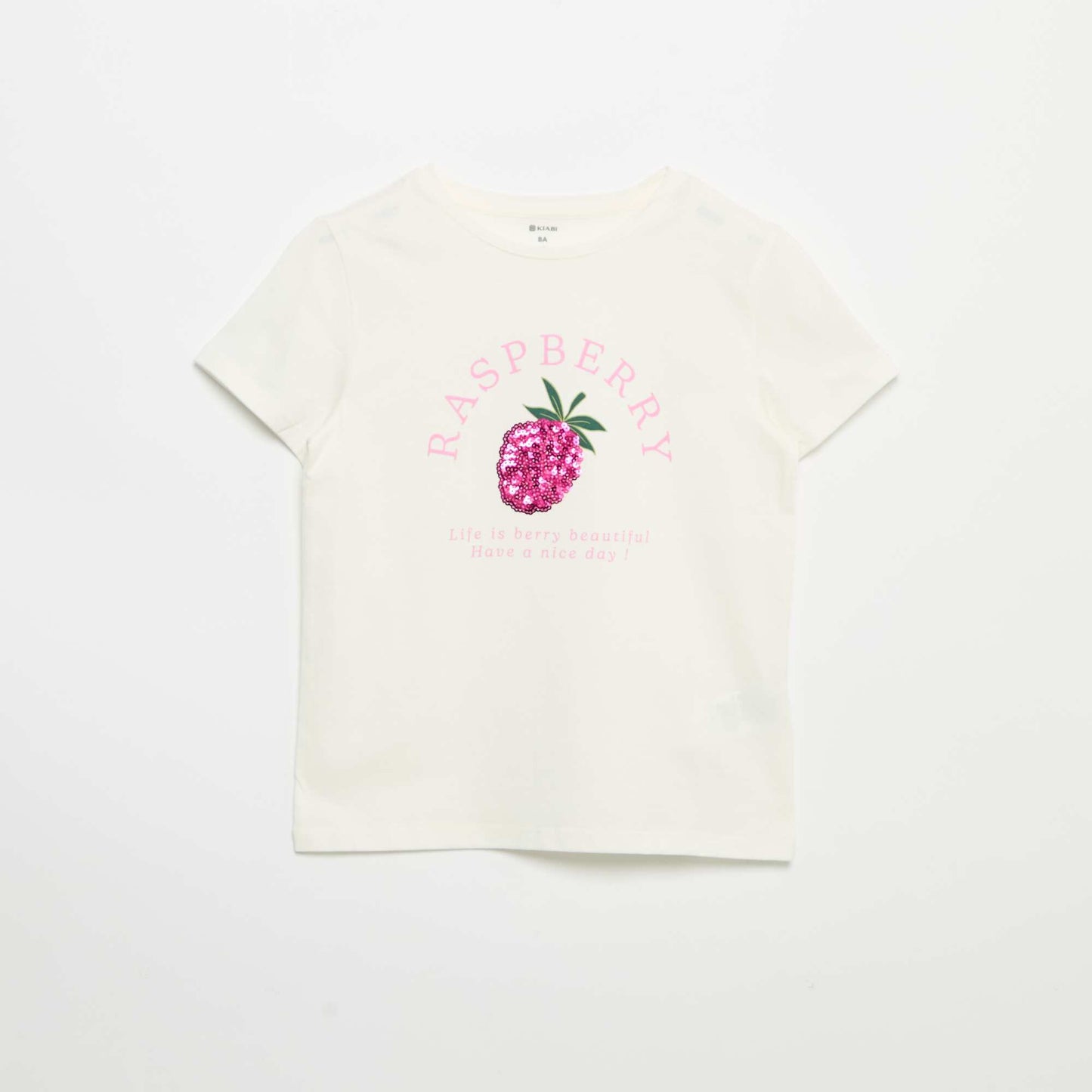 T-shirt à manches courtes avec animation BLANC