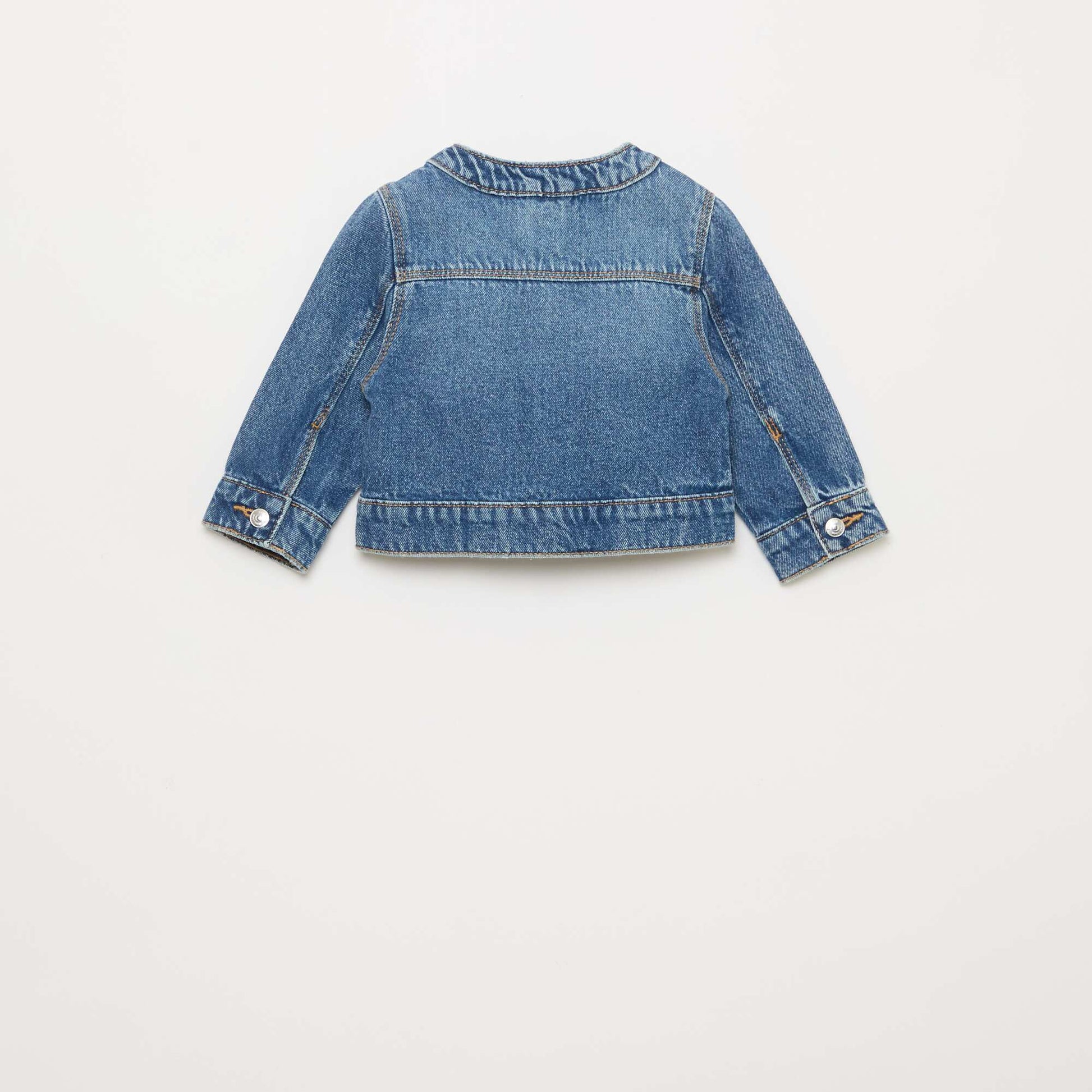 Veste en denim à col rond BLEU